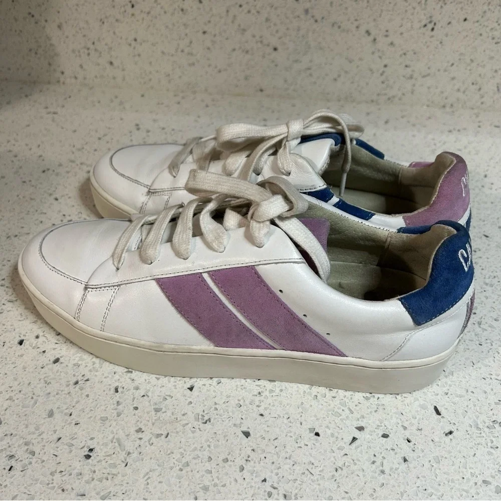 CAVAL Mirror Pastel Pink Low Top Leather Sneakers​​